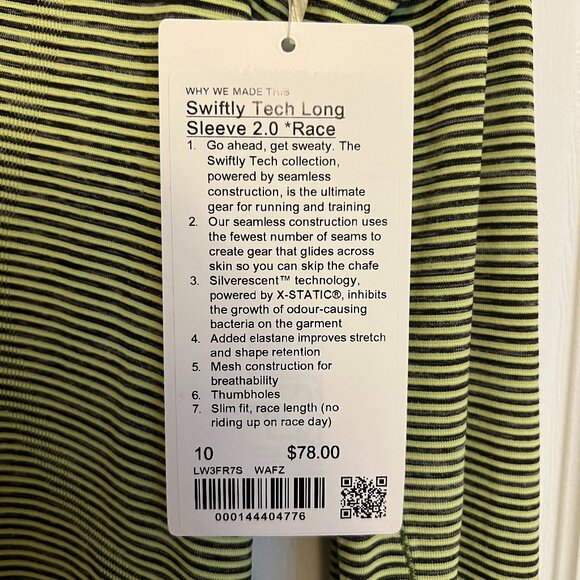 NWT Lululemon Swiftly Tech Long Sleeve 2.0 *Race - Picture 4 of 4